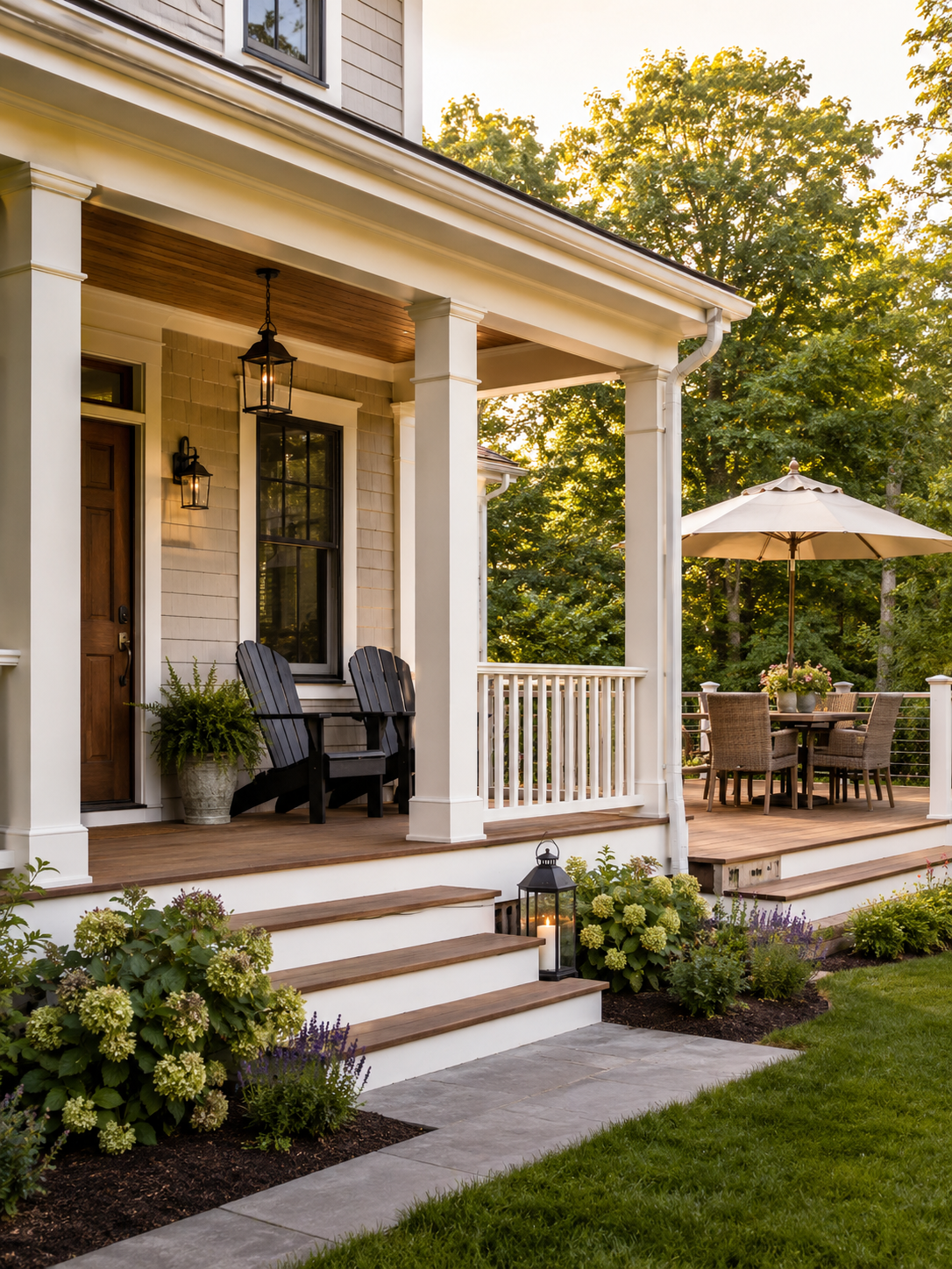 Farmer's porch and deck project in Londonderry, New Hampshire